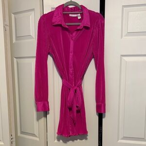 Sincerely Jules Fuchsia Pleated Dress